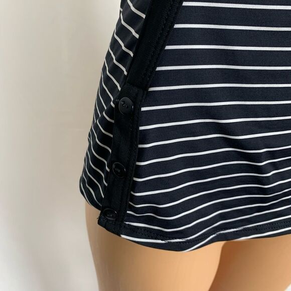 Robin Piccone Side Button Striped Halter Tankini S - Picture 3 of 8